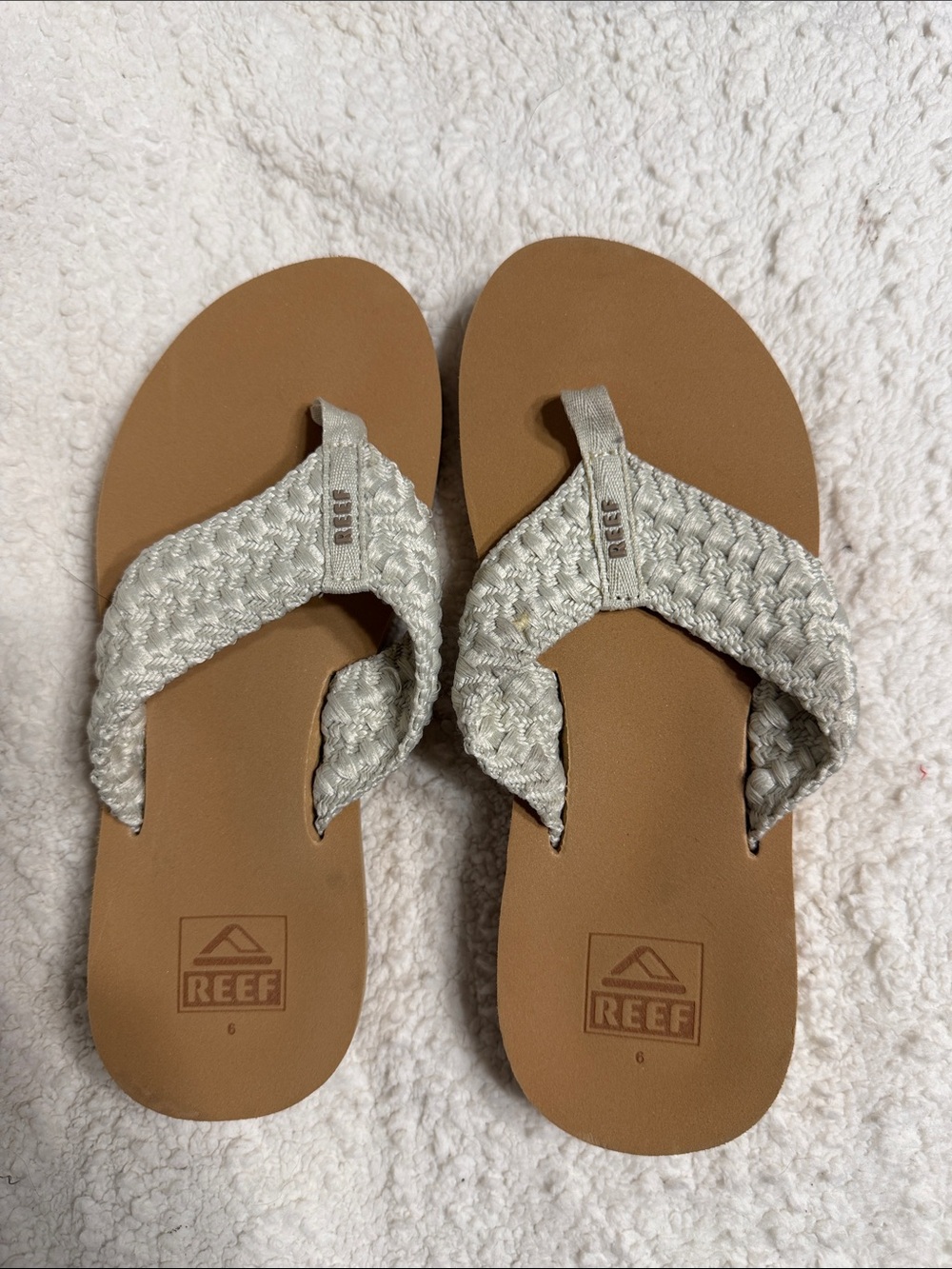 Reef Braided Flip Flops in Silver and Brown